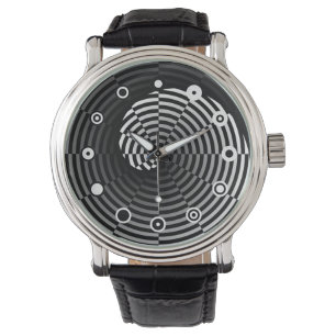 Digital Chequered Yin Yang(Binary)by Kenneth Yonci Watch