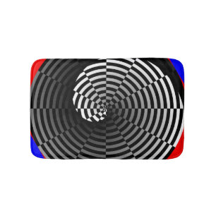 Digital Chequered Yin Yang by Kenneth Yoncich Bath Mat