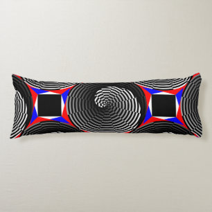 Digital Chequered Yin Yang by Kenneth Yoncich Body Cushion