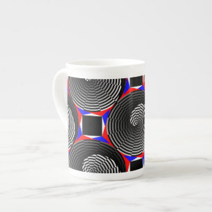 Digital Chequered Yin Yang by Kenneth Yoncich Bone China Mug