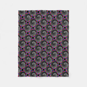 Digital Chequered Yin Yang by Kenneth Yoncich Fleece Blanket