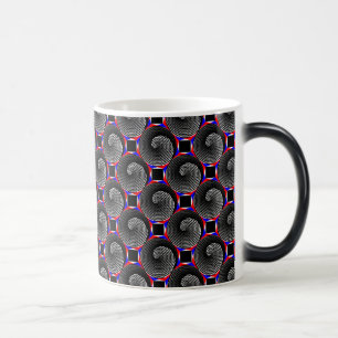 Digital Chequered Yin Yang by Kenneth Yoncich Magic Mug