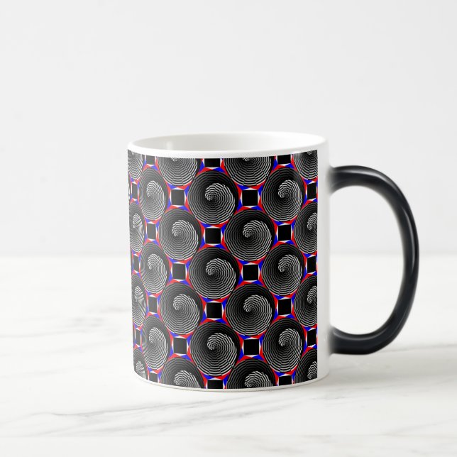 Digital Chequered Yin Yang by Kenneth Yoncich Magic Mug (Right)