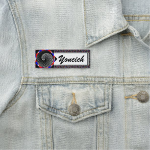 Digital Chequered Yin Yang by Kenneth Yoncich Name Tag