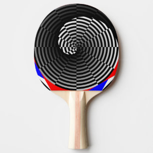 Digital Chequered Yin Yang by Kenneth Yoncich Ping Pong Paddle