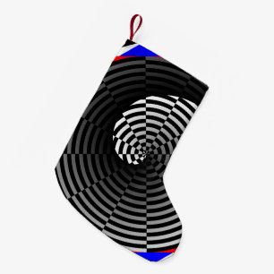 Digital Chequered Yin Yang by Kenneth Yoncich Small Christmas Stocking