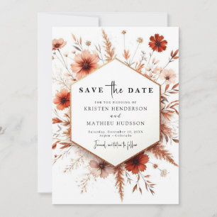 Digital Chic Terracotta Wedding Save The Date