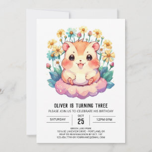 Digital Children's Hamster Birthday Invitation