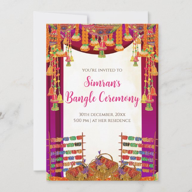 Digital Choora invites & Bangle ceremony invite (Front)