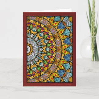 Digital Christmas Mandala Holiday Card