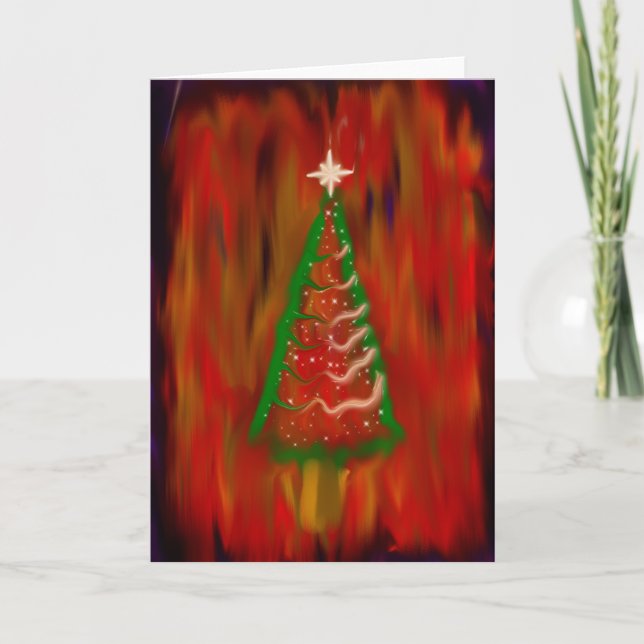 Digital Christmas Tree Greeting Card (Front)