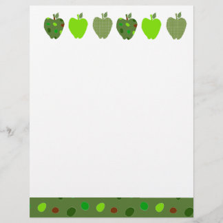Digital Collage Green Pretty Cute Apples
