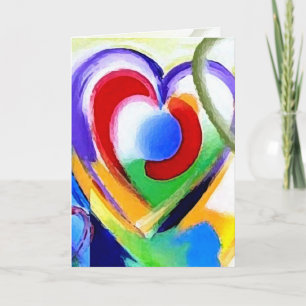 Digital colour Hearts - Customise Card