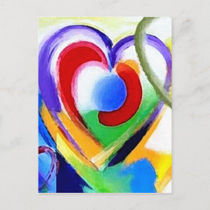 Digital colour Hearts Postcard