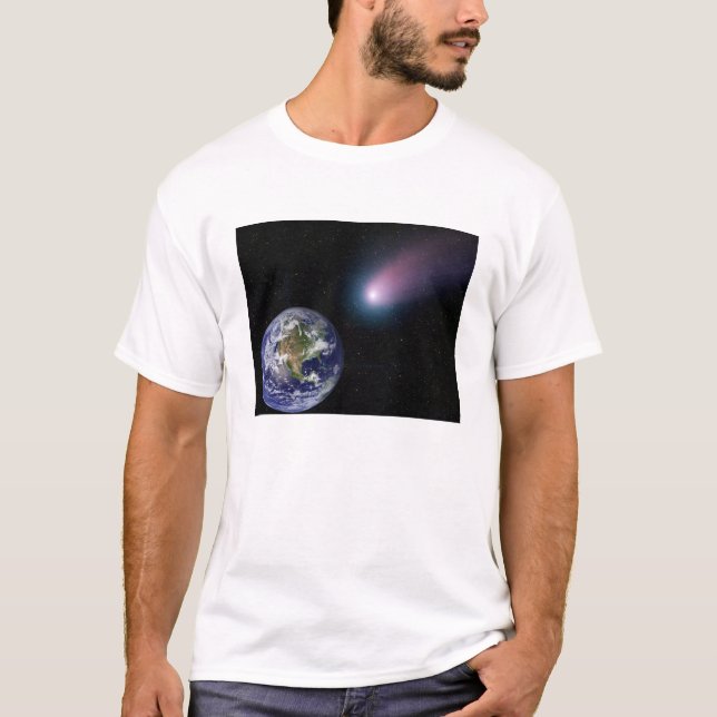 Digital composite of a comet heading towards Ea T-Shirt (Front)