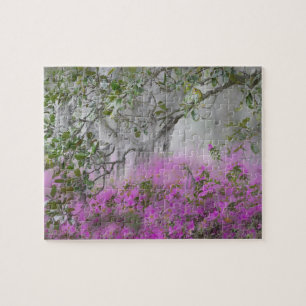 Digital Composite of Azaleas and magnolia tree Jigsaw Puzzle