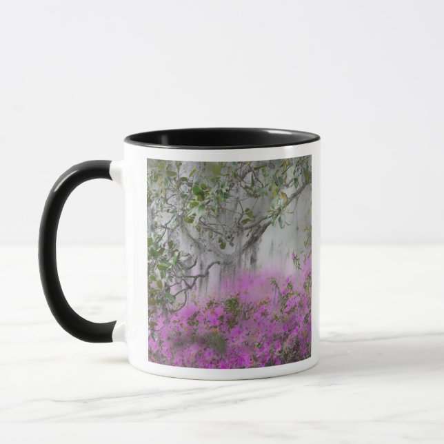 Digital Composite of Azaleas and magnolia tree Mug (Left)