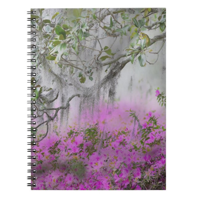 Digital Composite of Azaleas and magnolia tree Notebook (Front)