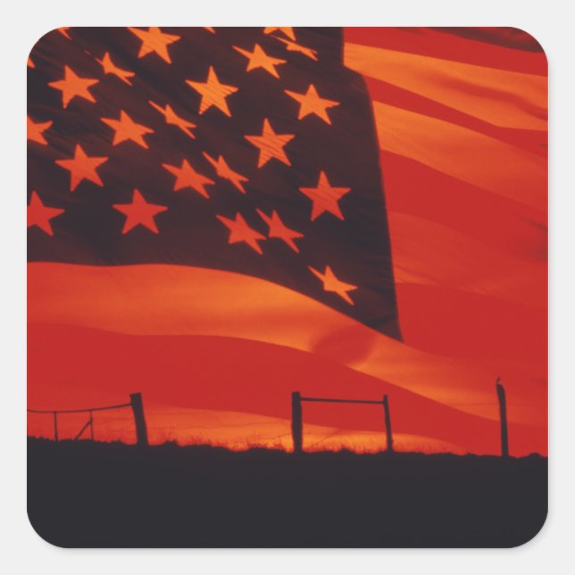 Digital composite of the American Flag Square Sticker (Front)