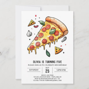 Digital Custom Pizza Birthday Invitation