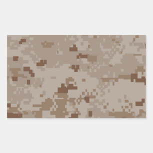 Digital Desert Camouflage Rectangular Sticker