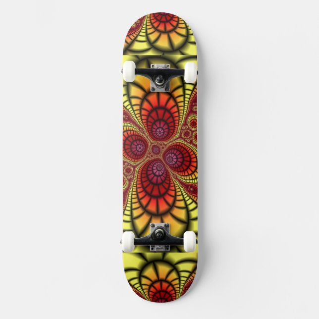 Digital Design Art Gold Grunge Rust Skateboard (Front)