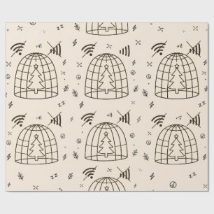 Digital Detox Christmas Tree Wrapping Paper