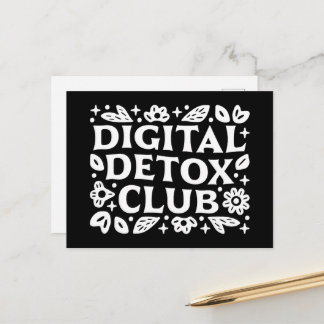 Digital detox club support group postcard