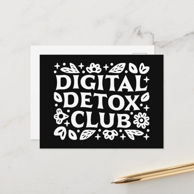 Digital detox club support group postcard (Front/Back In Situ)