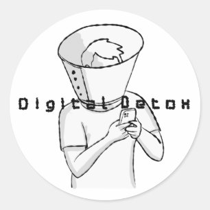 digital detox Treatment Classic Round Sticker