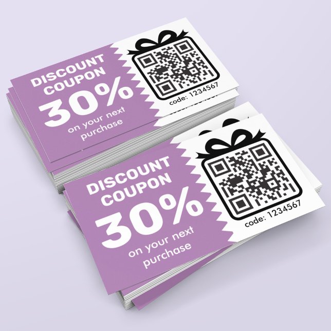 Digital Discount Coupon With QR Code Logo Lavender (Creator Uploaded)