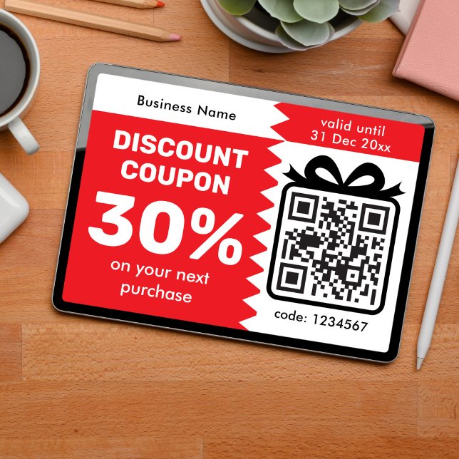Digital Discount Coupon With QR Code Logo Purple Card (Creator Uploaded)