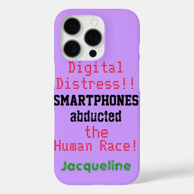 Digital Distress Smartphone Humourous Quote Purple Case-Mate iPhone Case (Back)