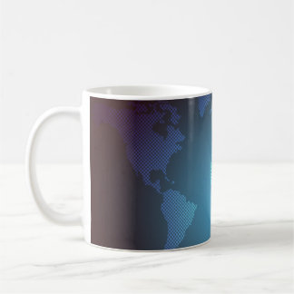 Digital Dot World Map Gradient Art Coffee Mug