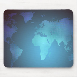 Digital Dot World Map Gradient Art Mouse Pad