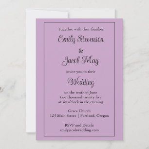 Digital Download Lilac Wedding Invitation