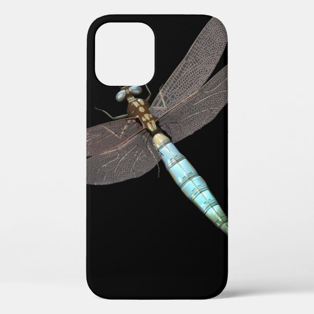 Digital Dragonfly Close Up on Black Case-Mate iPho iPhone Case (Back)