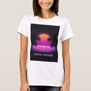 Digital Dreamer Retro Sunset Tee   Y2K shirt