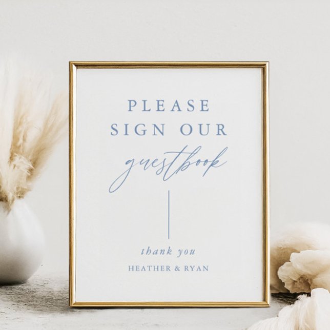 Digital Dusty Blue Calligraphy Sign Our Guestbook  (Creator Uploaded)