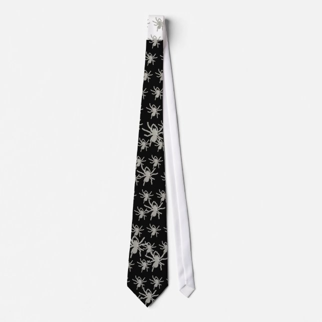 digital DzynR's "ALBINO TARANTULA" BLACK SUIT TIE (Front)