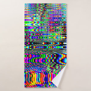 Digital effects. Multicolor abstract background. C Bath Towel