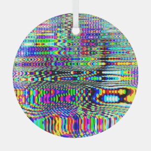 Digital Effects: Multicolor Abstract Design Glass Tree Decoration