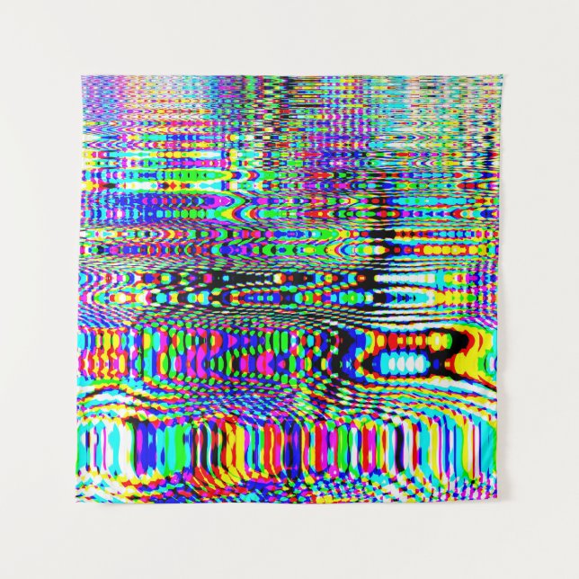 Digital Effects: Multicolor Abstract Design Tapestry (Front)