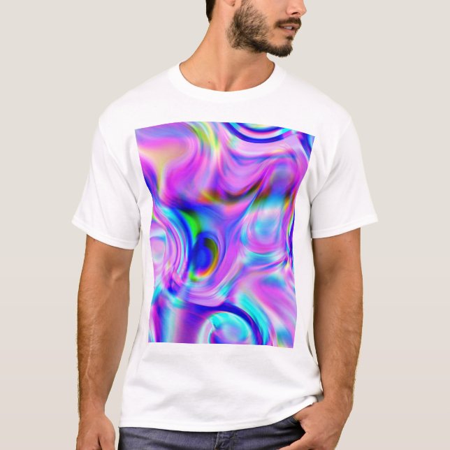 Digital effects: multicolor abstract pattern. T-Shirt (Front)