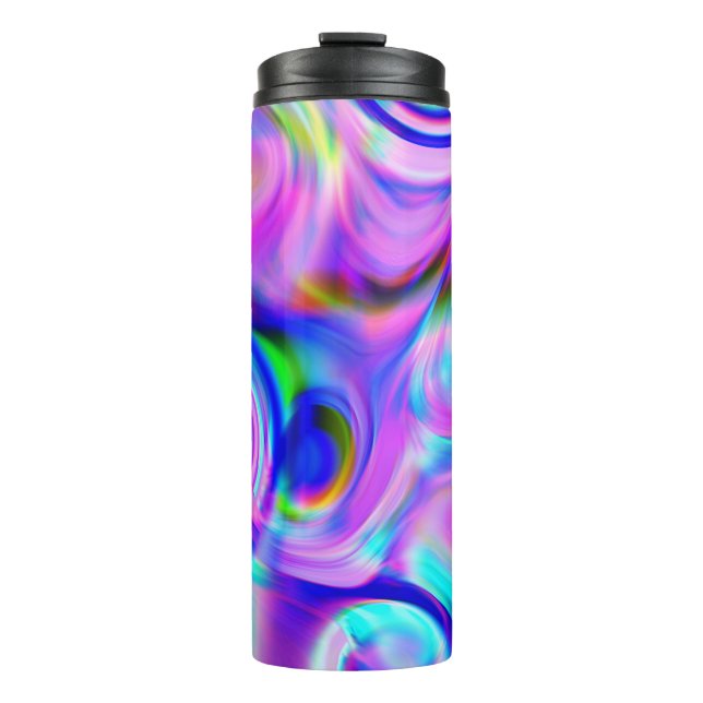 Digital effects: multicolor abstract pattern. thermal tumbler (Front)