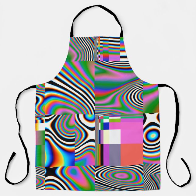 Digital effects. Vibrant abstract background. Colo Apron (Front)