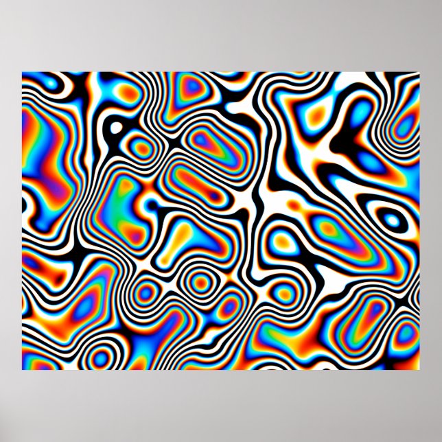 Digital effects. Vibrant abstract background. Colo Poster (Front)