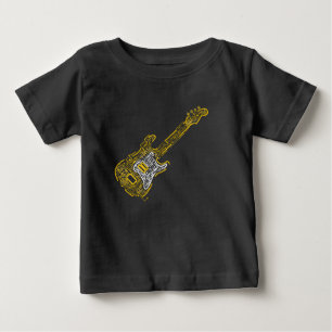 Digital Electronic Electric Guitar Music Theme Baby T-Shirt