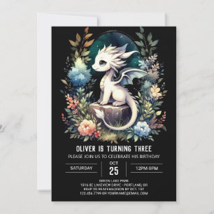Digital Elegant Dragon Birthday Invitation