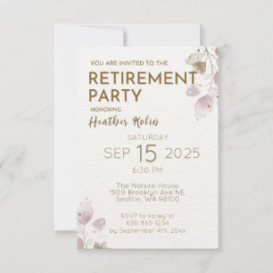 Digital Elegant Floral Retirement Party Cards